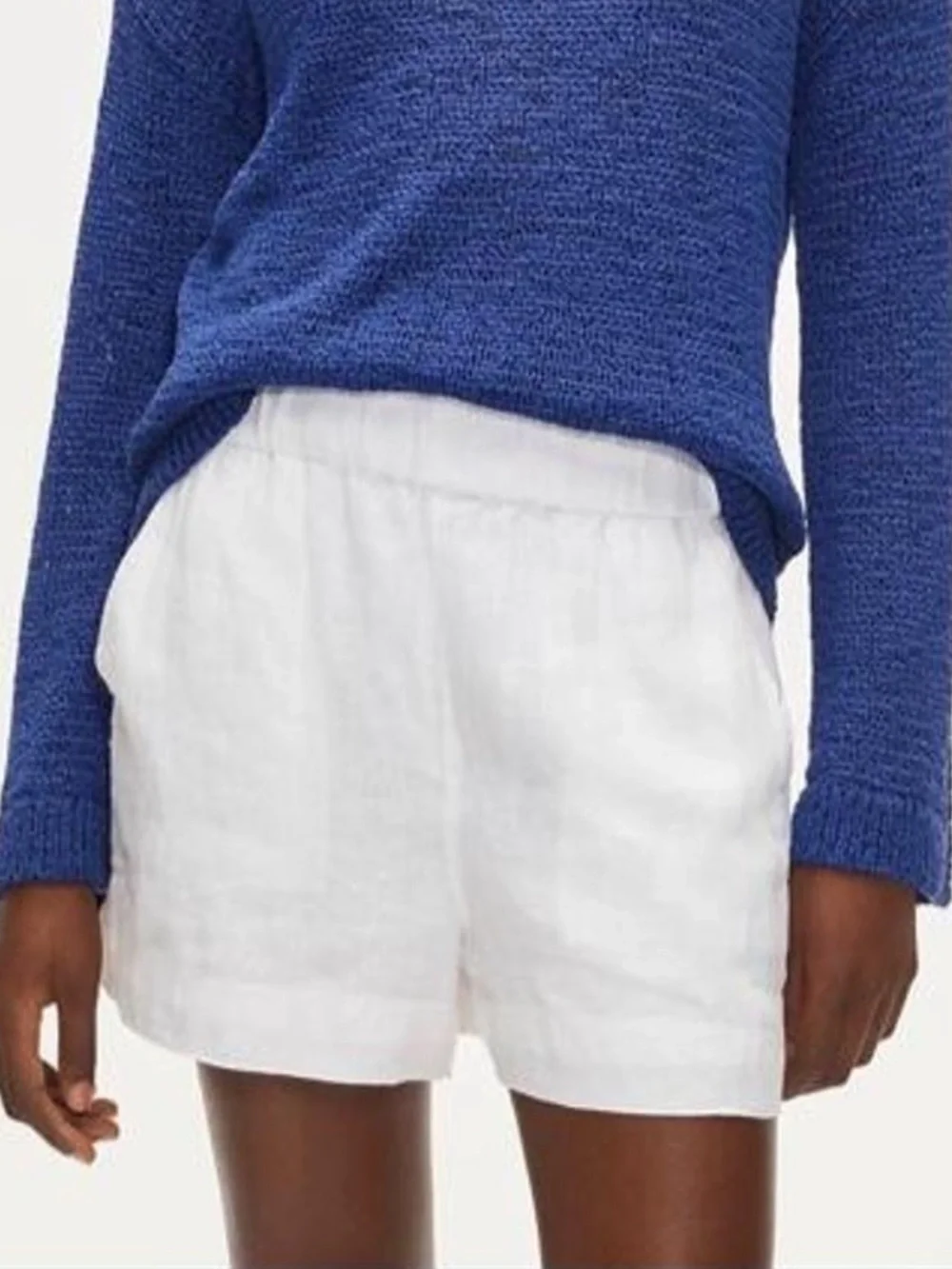 J. Crew St. Tropez White Linen Elastic-Waist Women’s Shorts